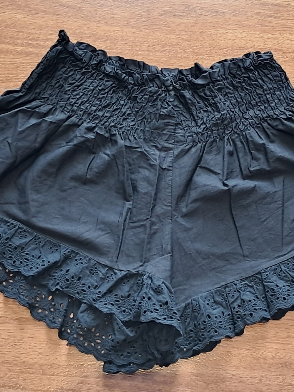Black Ruffle Hem Women’s Shorts